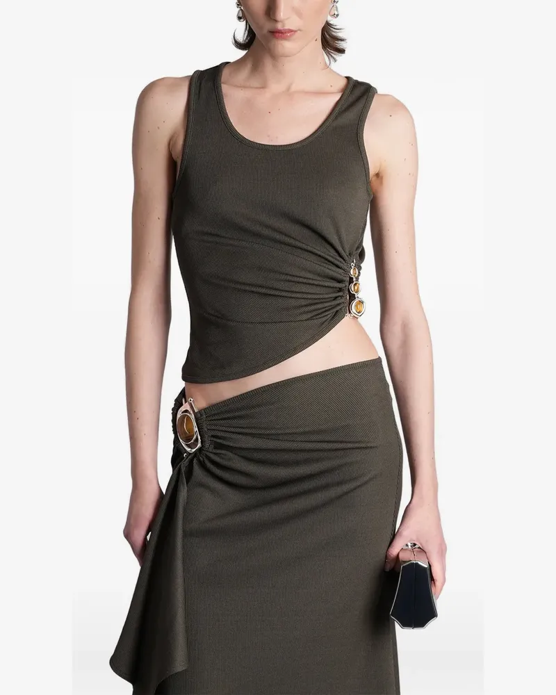 Christopher Esber droplet crystal ruched top - Grün Grün