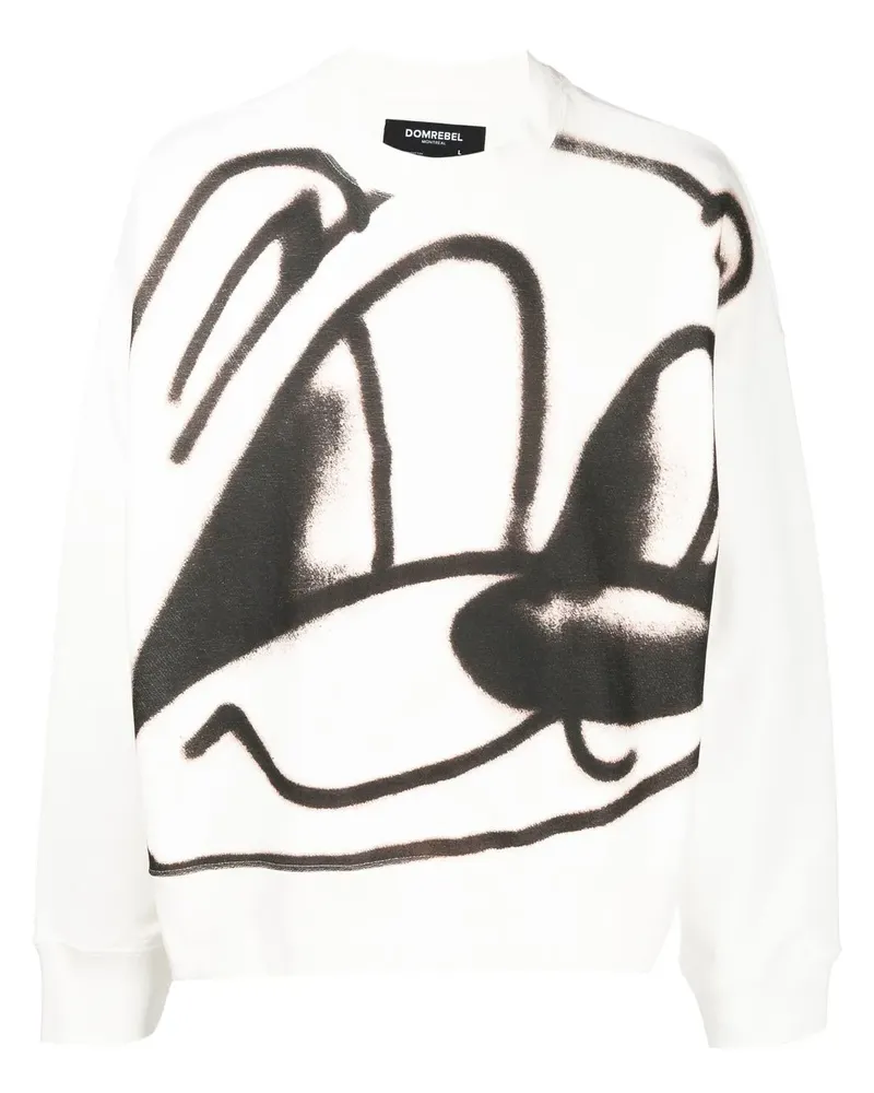 DOMREBEL Yuge Sweatshirt mit Cartoon-Print - Weiß Weiß