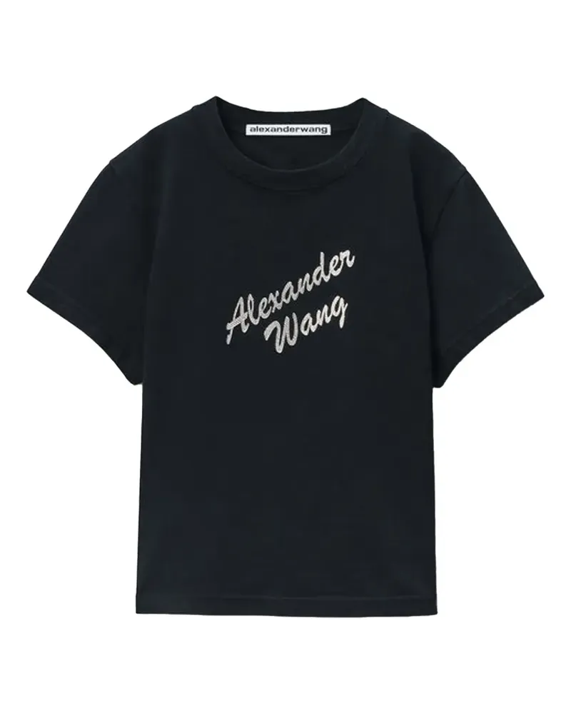 Alexander Wang Shrunken T-Shirt - Schwarz Schwarz