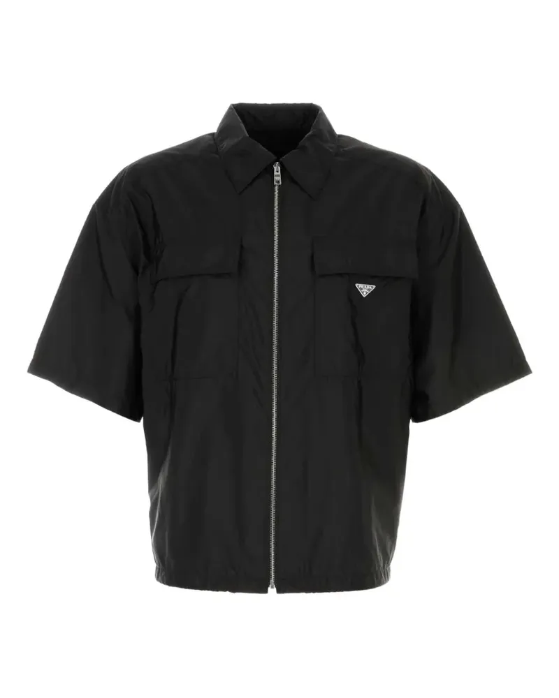 Prada Re-Nylon zip-up shirt - Schwarz Schwarz