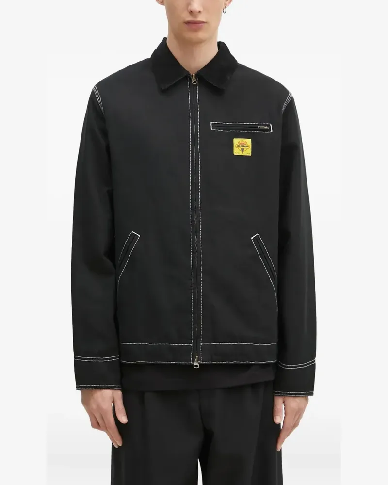 ICECREAM Cordkragen-Jacke mit Kontrastnähten - Schwarz Schwarz