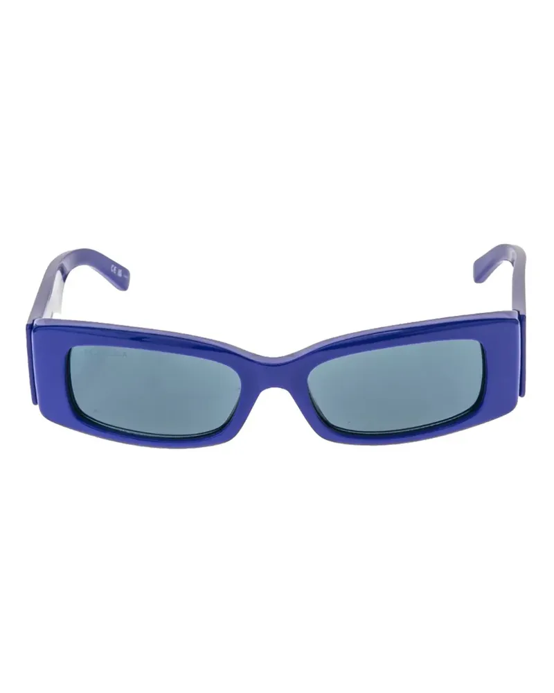 Balenciaga Eckige Sonnenbrille mit Logo-Print - Blau Blau