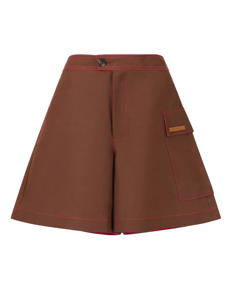 Marni Shorts mit Logo-Patch - Braun Braun