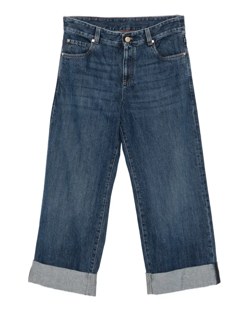 Brunello Cucinelli Jeans mit Umschlag - Blau Blau