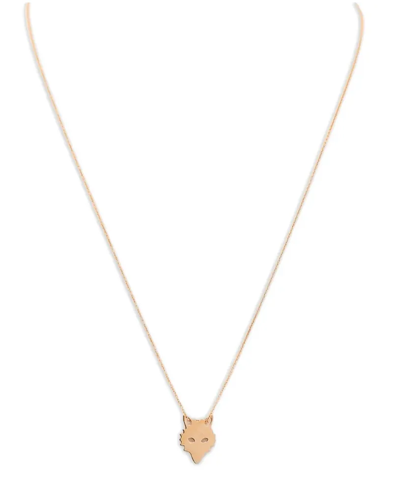 ginette_ny Mini 18kt Wolf Rotgoldhalskette - Rosa Rosa