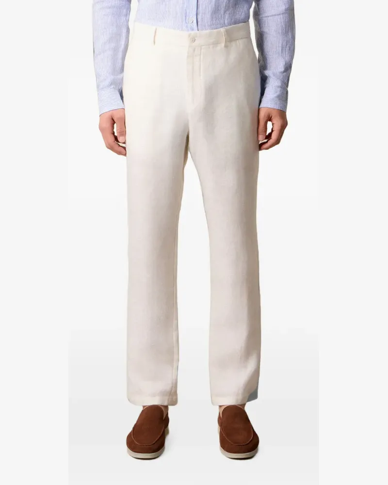 Brooks Brothers Straight-Leg-Hose aus Leinen - Nude Nude