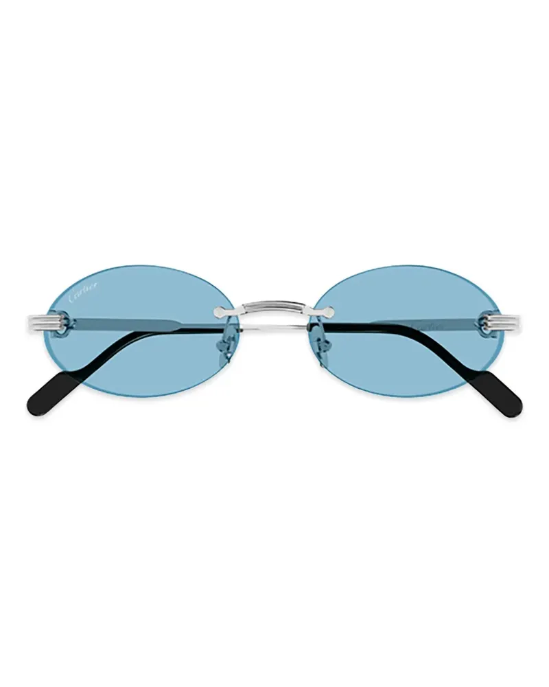 Cartier Rahmenlose Sonnenbrille mit ovalem Gestell - Silber Silber