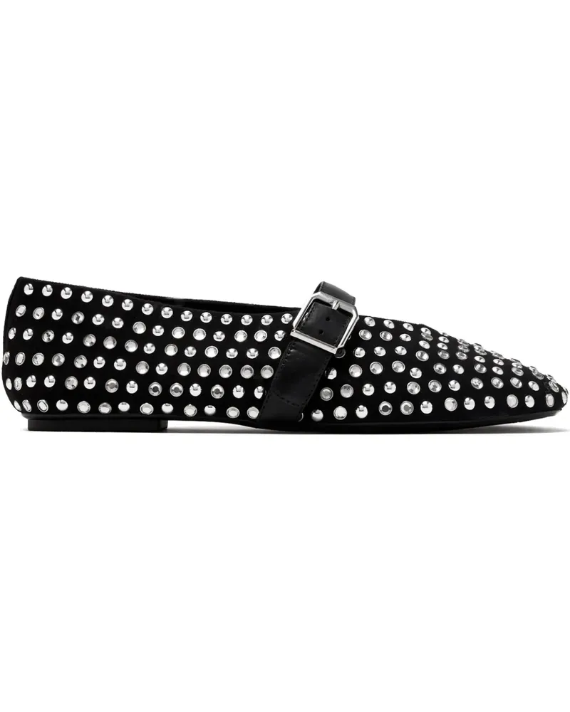 Schutz Ballerinas mit Kristallen - Schwarz Schwarz