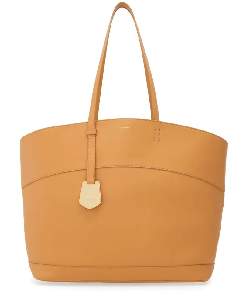 Ferragamo Shopper mit Logo-Print - Nude Nude