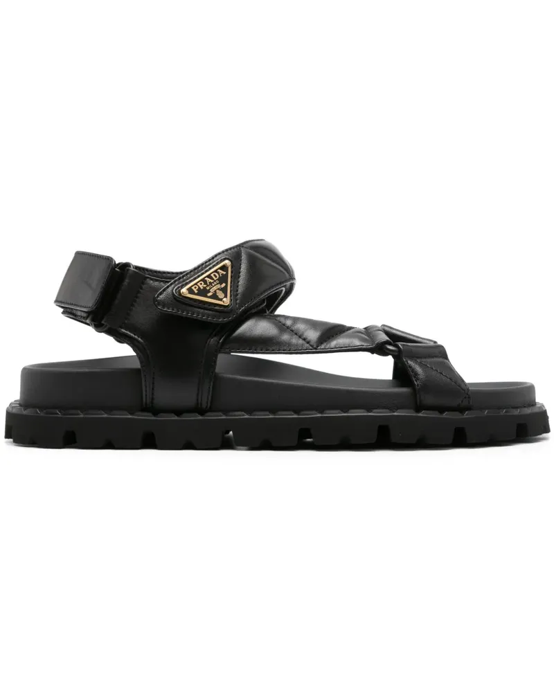 Prada Sandalen mit Logo - Schwarz Schwarz