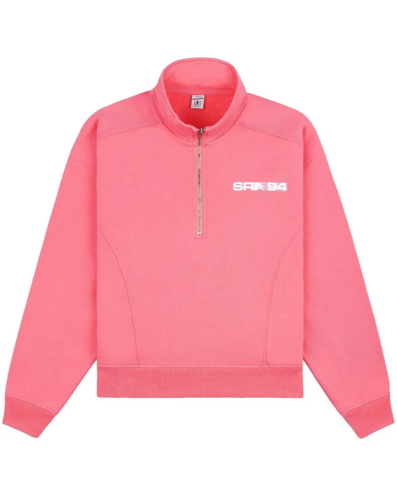 SPORTY & RICH Stehkragen-Pullover mit Logo-Print Rosa