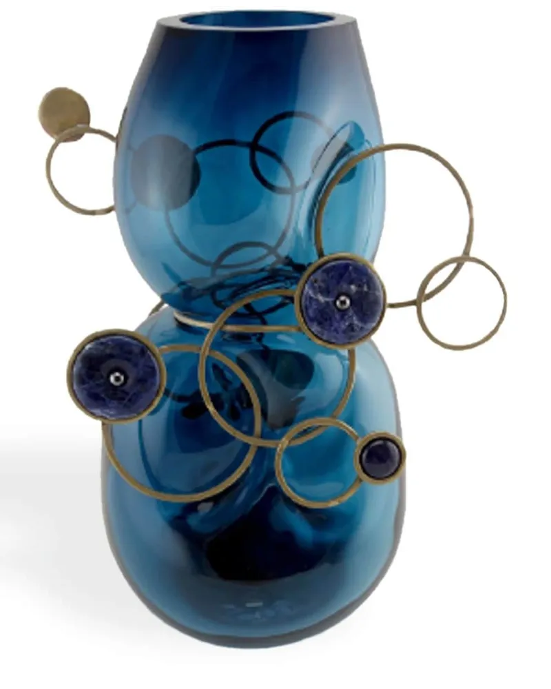 Vanessa Mitrani Fairground Vase aus Glas 350mm - Blau Blau