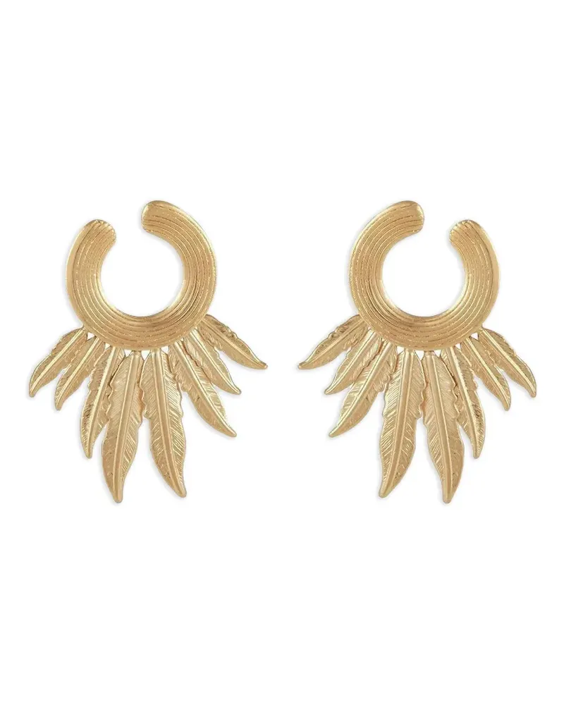 Gas Bijoux Caracara Creolen mit Federdetail - Gold Gold