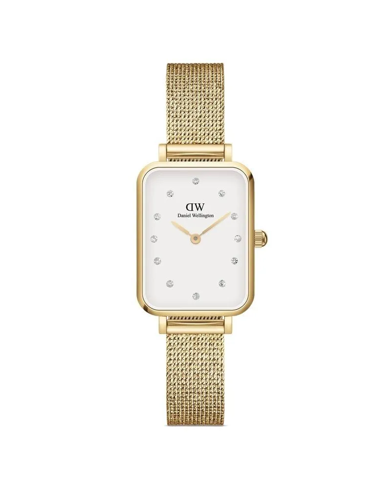 Daniel Wellington Quadro Lumine Pressed Evergold Armbanduhr 26mm - Weiß Weiß