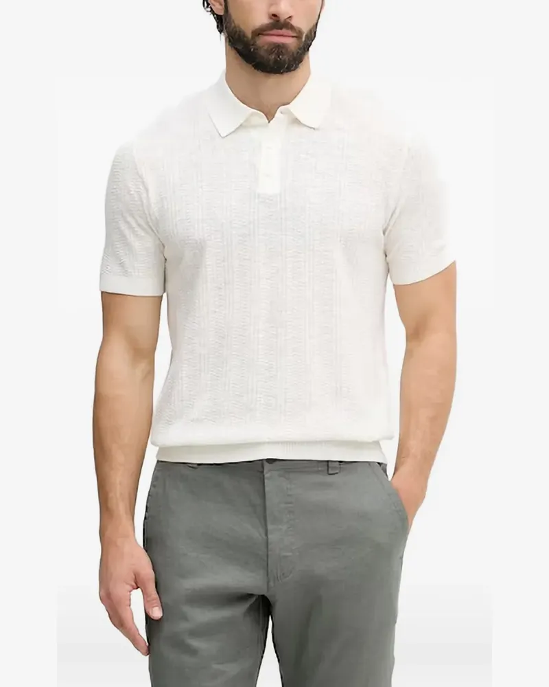 Benetton Gestricktes Poloshirt - Weiß Weiß