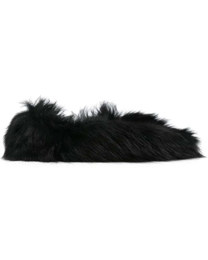 Jil Sander Ballerinas aus Faux Fur - Schwarz Schwarz