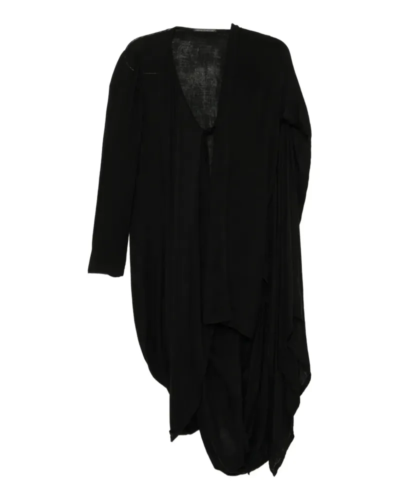 Yohji Yamamoto Drapiertes Kleid aus doppellagiger Gaze - Schwarz Schwarz