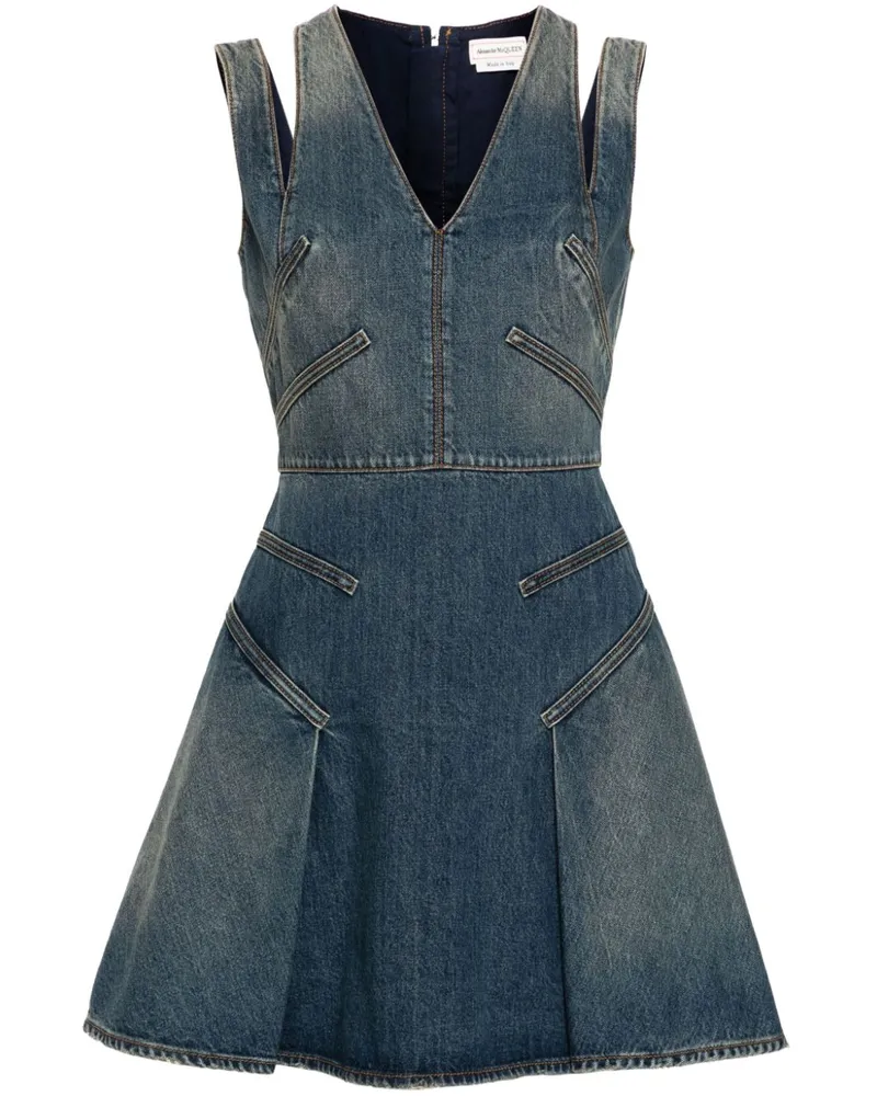 Alexander McQueen Klassisches Jeans-Minikleid - Blau Blau
