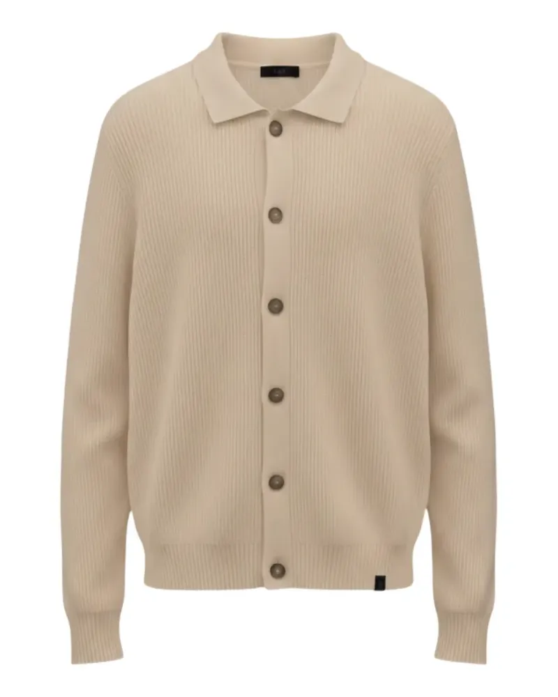 Fay Gerippter Pullover mit Knöpfen - Nude Nude