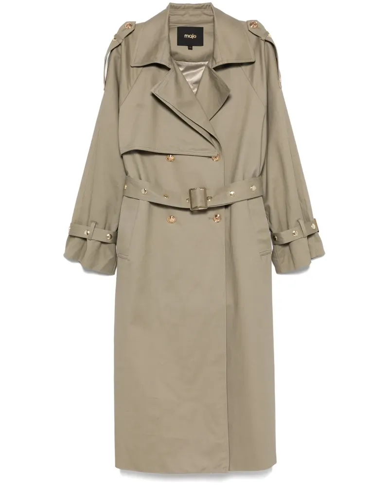 Maje Zweireihiger Trenchcoat - Grün Grün