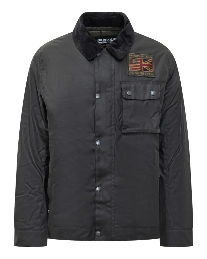 Barbour Bestickte Jacke mit Kragendetail - Schwarz Schwarz