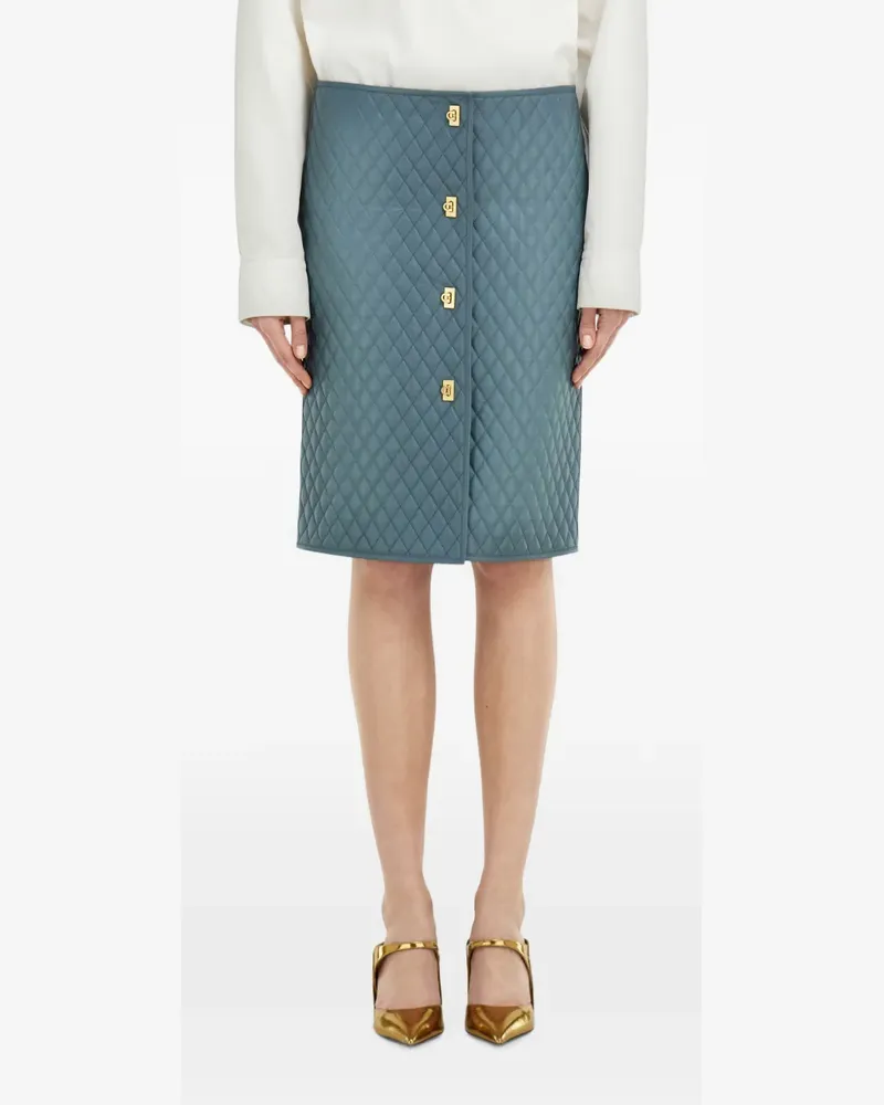 Ferragamo quilted nappa skirt - Blau Blau