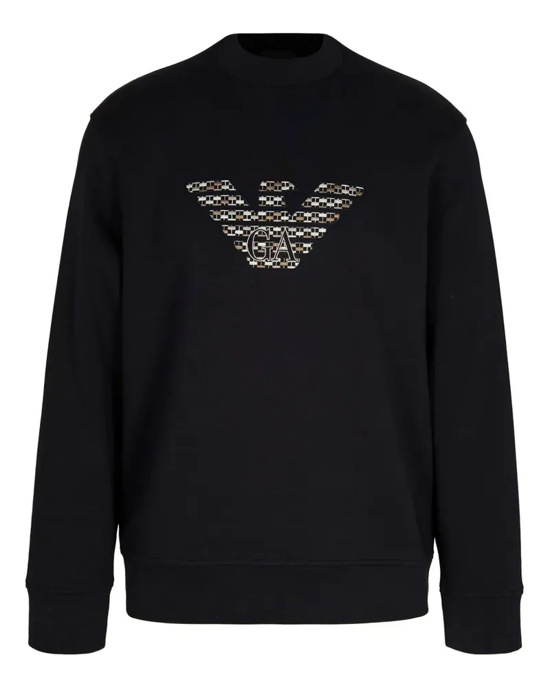 Emporio Armani Sweatshirt mit Adleremblem - Schwarz Schwarz