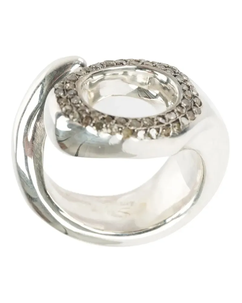 Rosa Maria Silberring mit Diamanten - Metallic Metallic