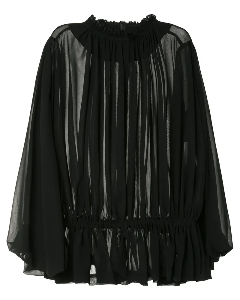 Comme des Garçons Semi-transparentes Oberteil - Schwarz Schwarz