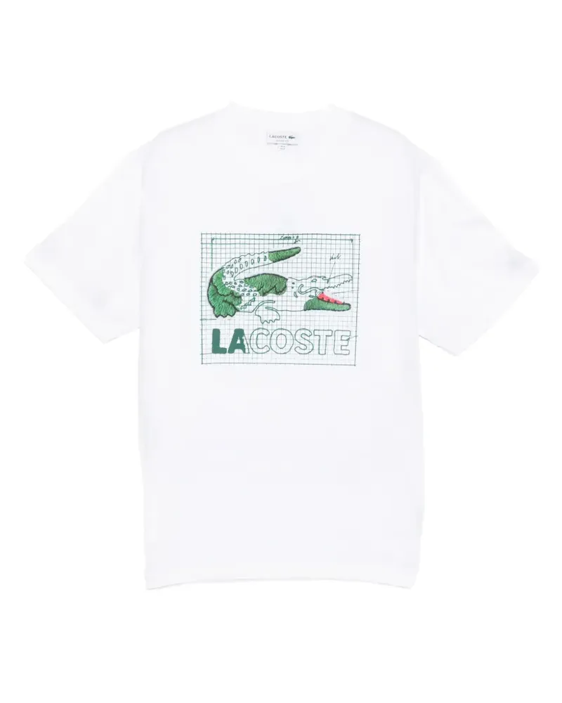 Lacoste T-Shirt mit Logo-Print - Weiß Weiß