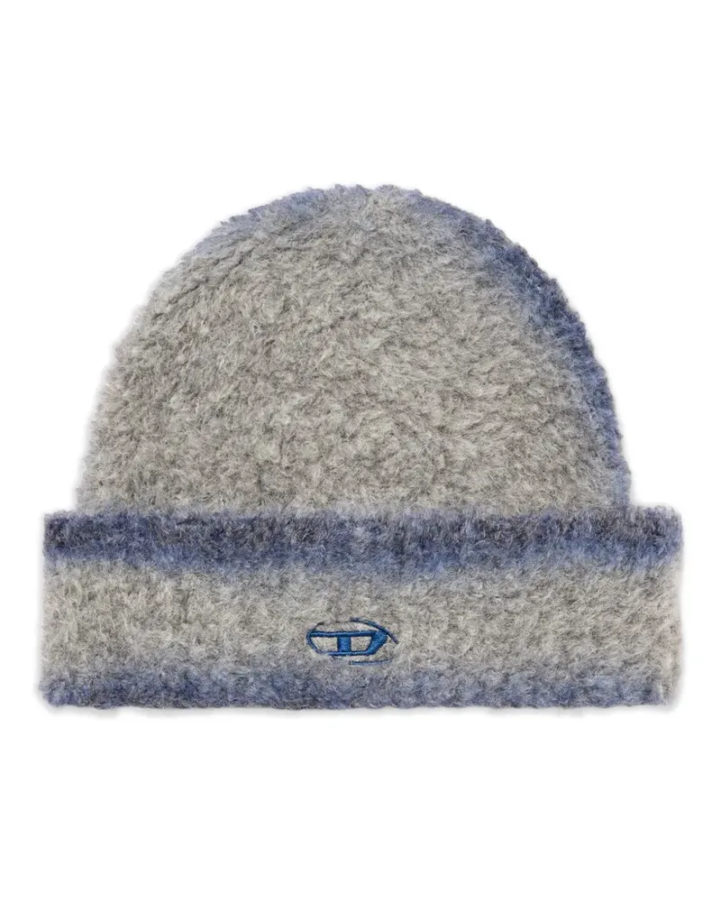 Diesel Beanie mit Logo-Stickerei - Grau Grau