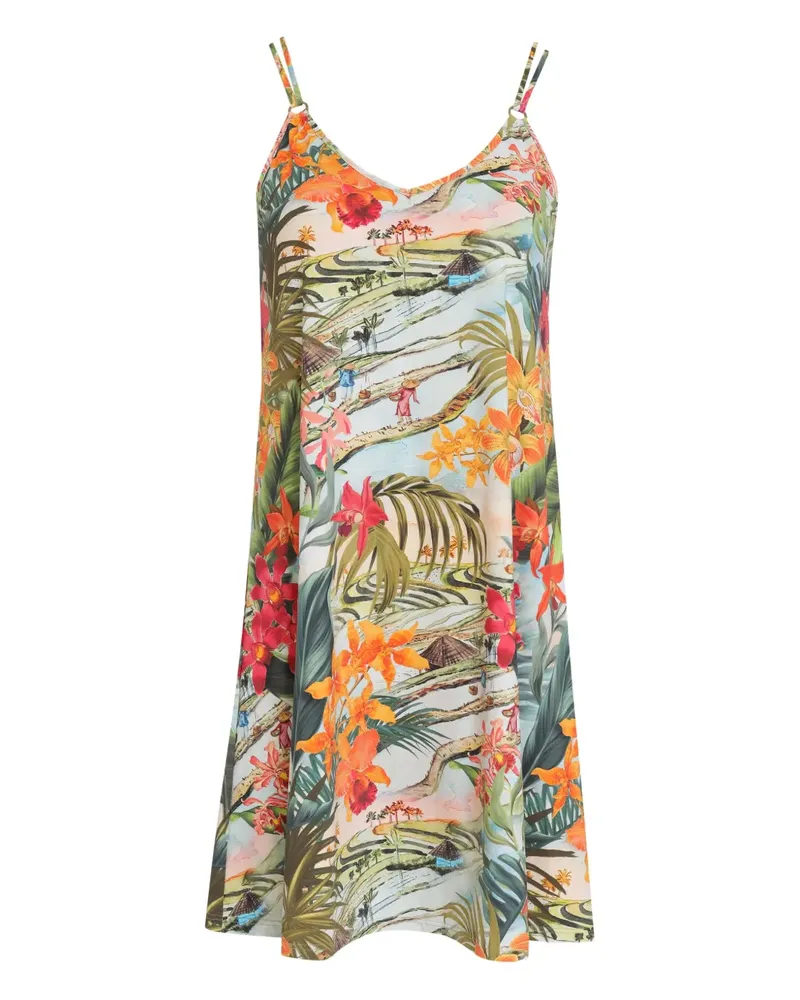 Lygia & Nanny Spaghettikleid mit Blumen-Print - Grün Grün