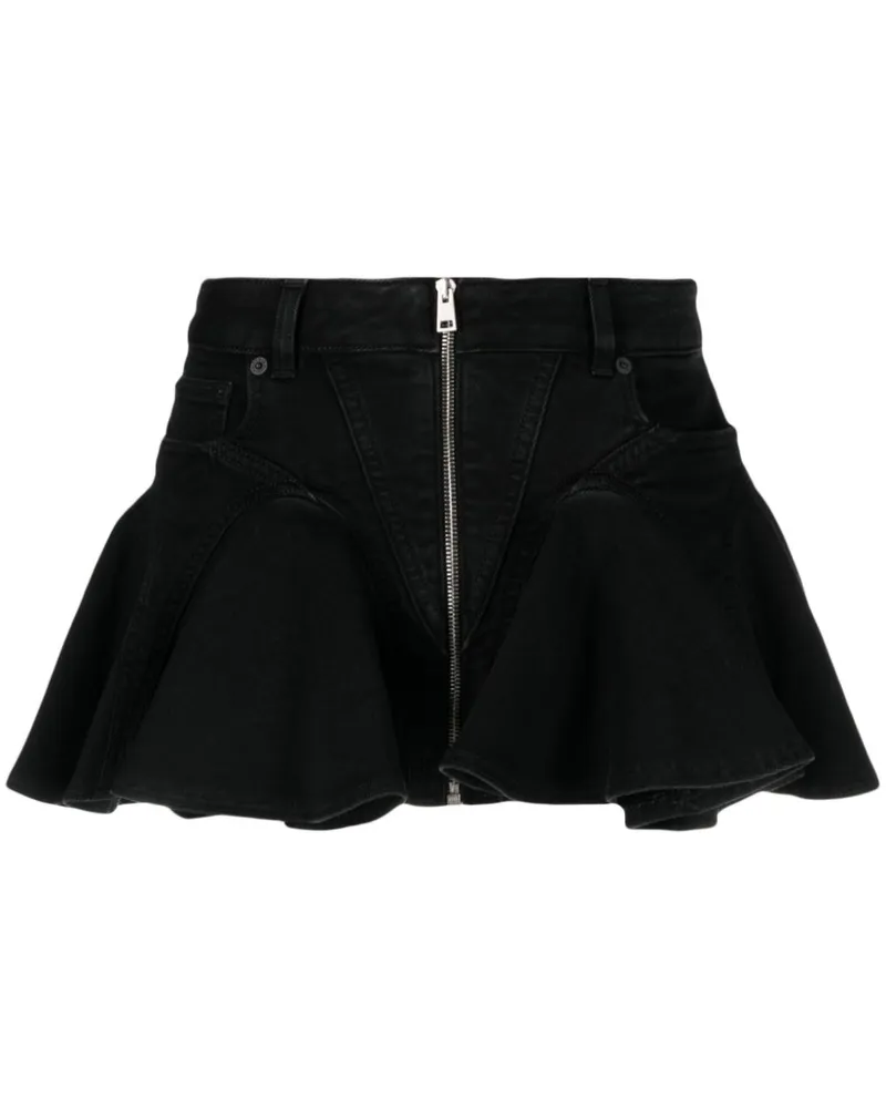 Thierry Mugler Minirock mit Falten - Schwarz Schwarz