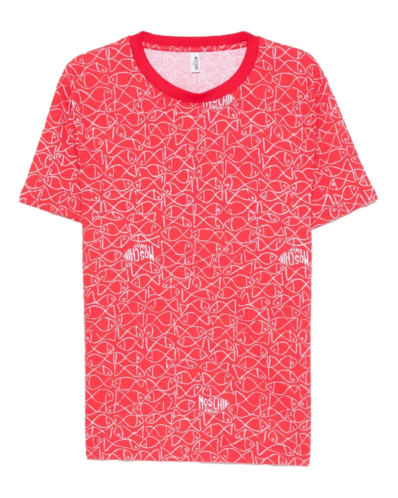 Moschino T-Shirt mit Fisch-Print - Rot Rot