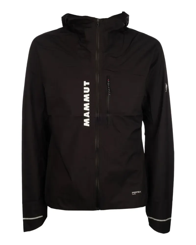 Mammut logo-print hooded jacket - Schwarz Schwarz