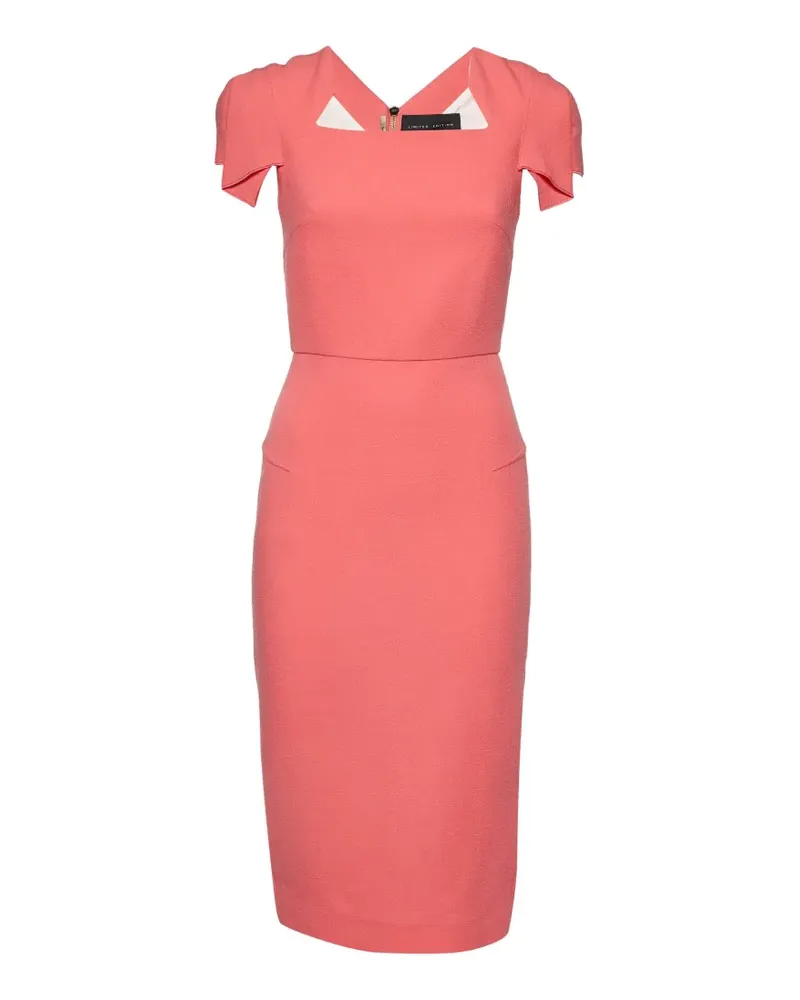 Roland Mouret square-neck midi dress - Rosa Rosa