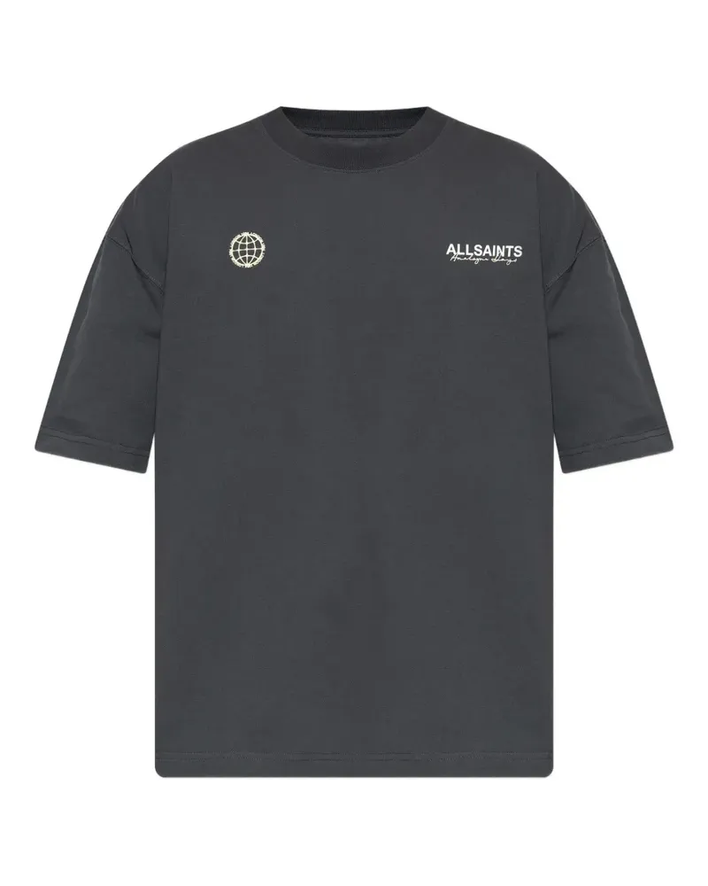 AllSaints T-Shirt mit Logo-Print - Schwarz Schwarz