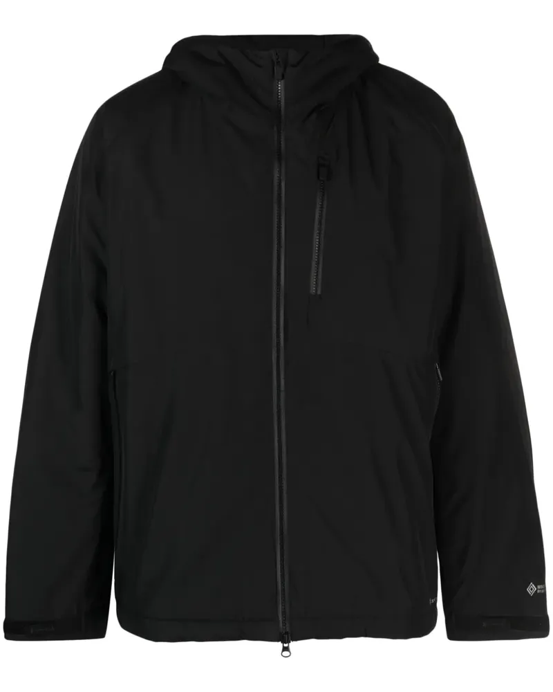 Snow Peak Gefütterte Windstopper Kapuzenjacke - Schwarz Schwarz