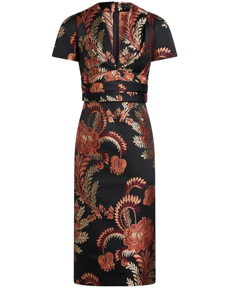 Etro Midikleid aus Jacquard - Schwarz Schwarz