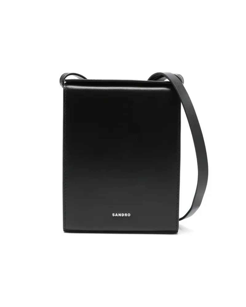 Sandro Kuriertasche aus Leder - Schwarz Schwarz