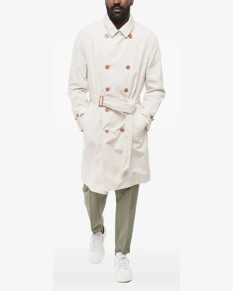 Brunello Cucinelli Trenchcoat mit Gürtel - Weiß Weiß