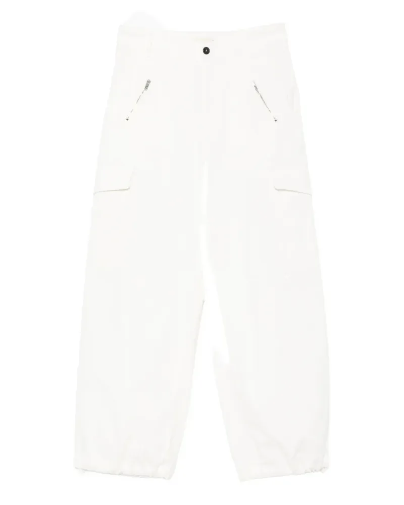BARENA drawstring-cuff cargo pants - Weiß Weiß
