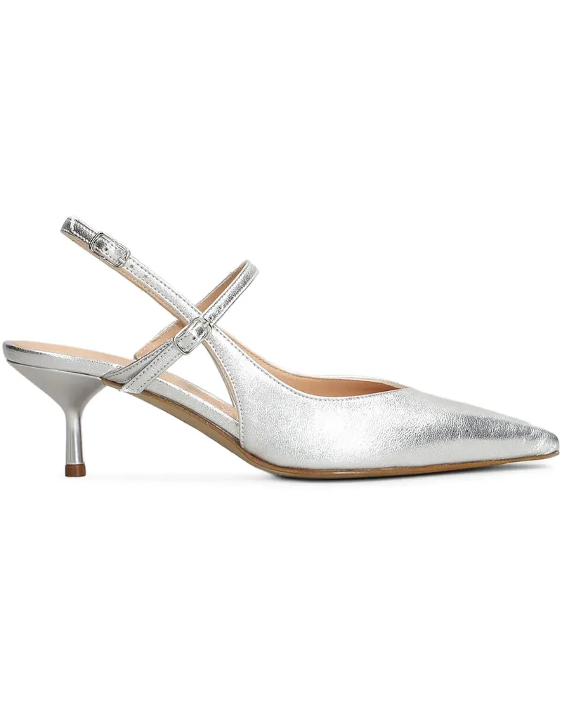 The Seller Slingback-Pumps im Metallic-Look 60mm - Silber Silber