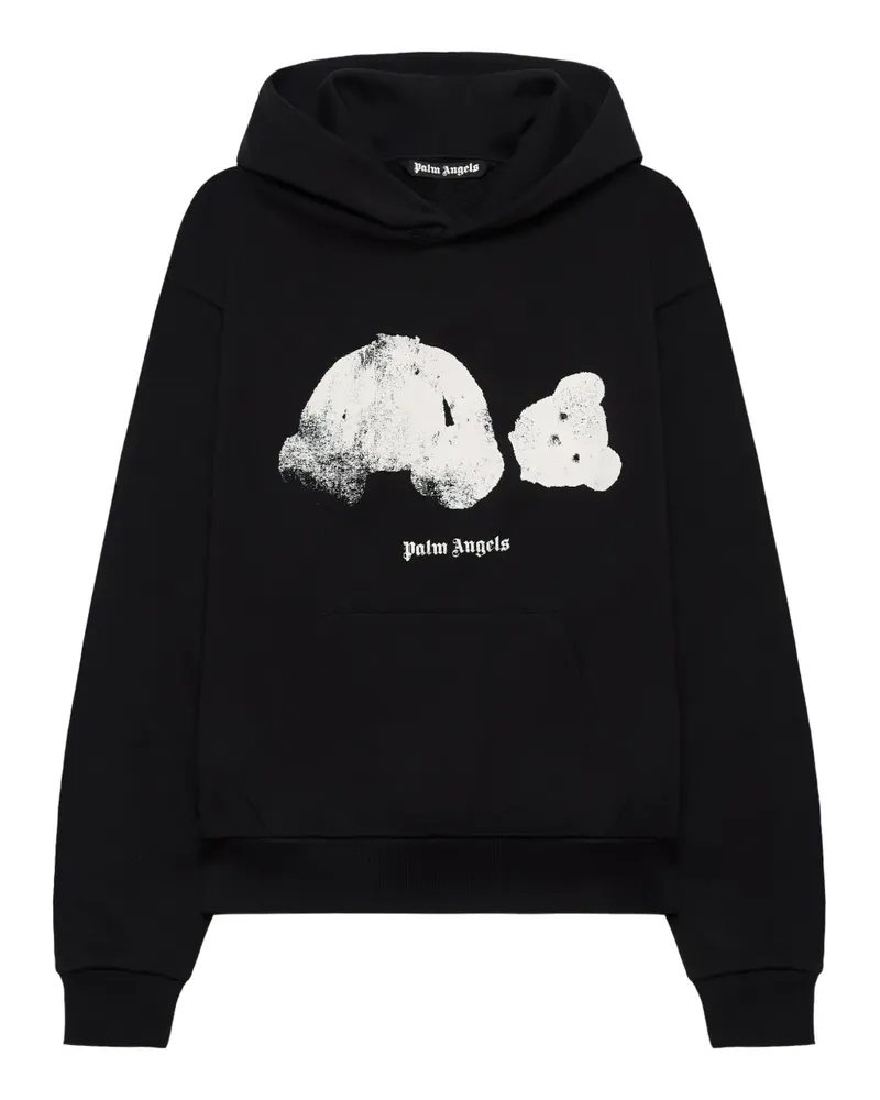 Palm Angels Grafischer Spray Broken Bear Hoodie - Schwarz Schwarz