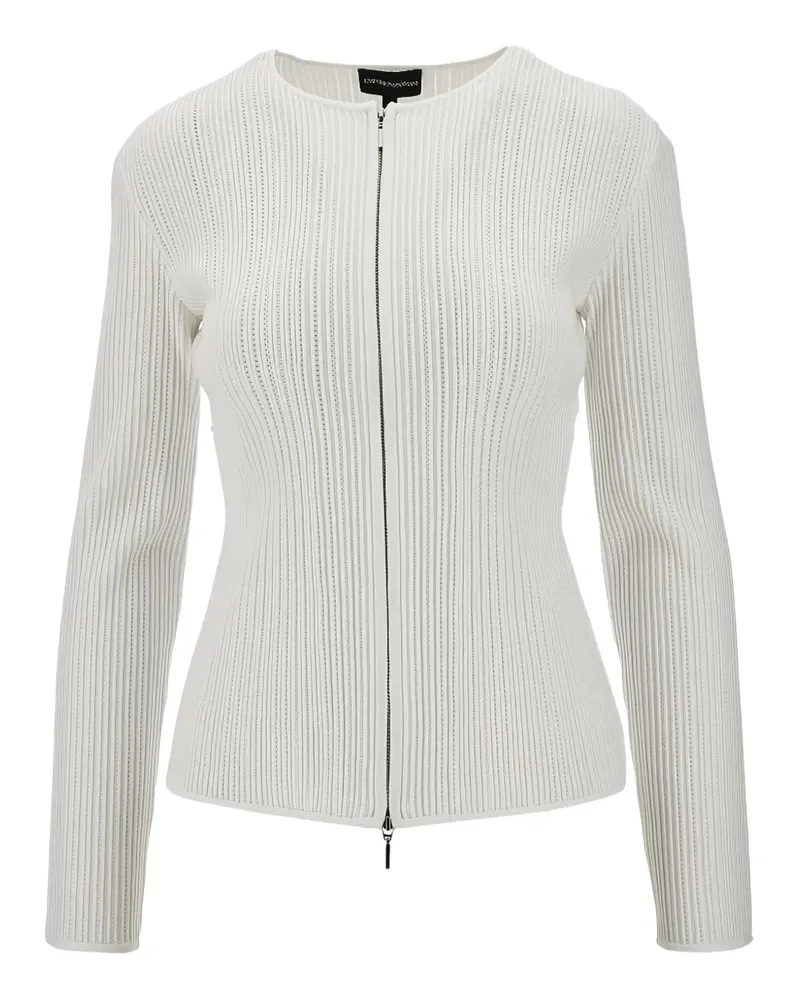 Emporio Armani Gerippter Cardigan - Weiß Weiß