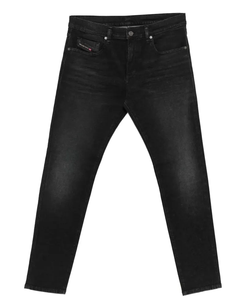 Diesel Jeans mit Logo-Schild - Schwarz Schwarz