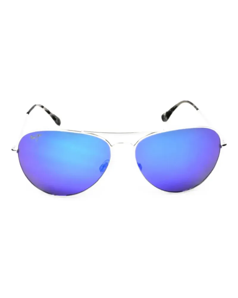 Maui Jim Polarisierte Mavericks Pilotenbrille - Silber Silber