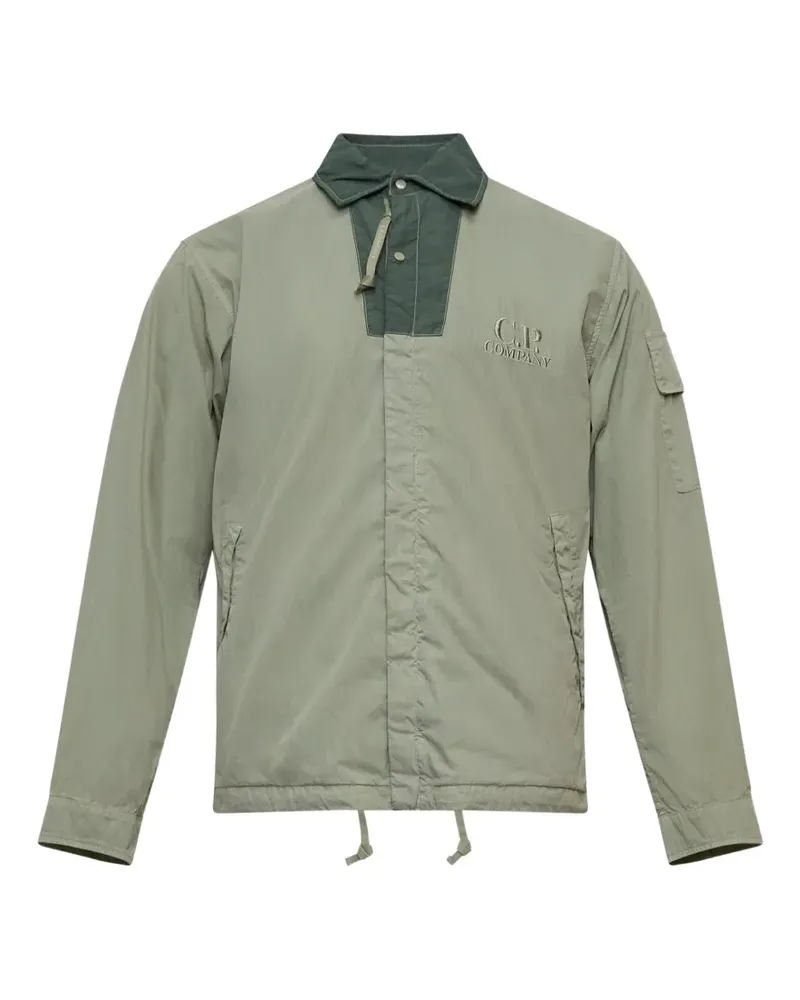C.P. Company logo-embroidered flap-pocket overshirt - Grün Grün