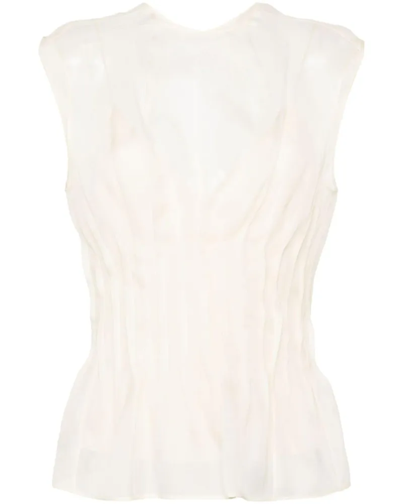 KHAITE Semi-transparente Westin Seidenbluse - Nude Nude