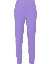 Elisabetta Franchi Tapered-Hose mit Logo-Schild Violett